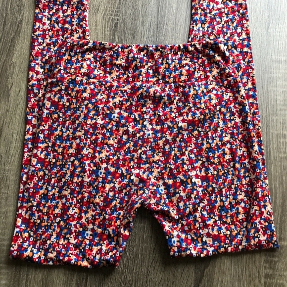 LuLaRoe OS ONE SIZE Leggings Black Blue Red - Picture 4 of 4